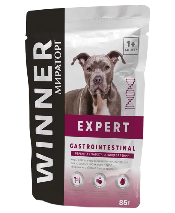 фото Влажный корм для собак winner expert gastrointestinal, 24шт по 85г