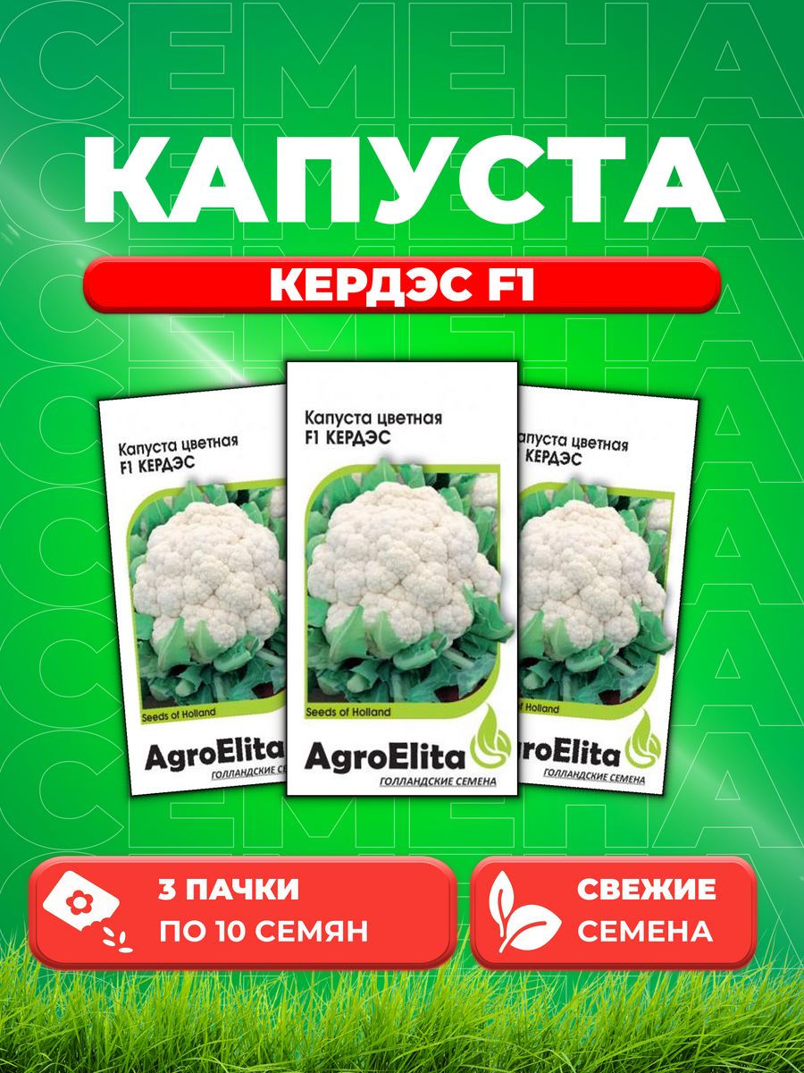 

Семена капуста цветная Кердэс F1 AgroElita 1912236861-3 3 уп.