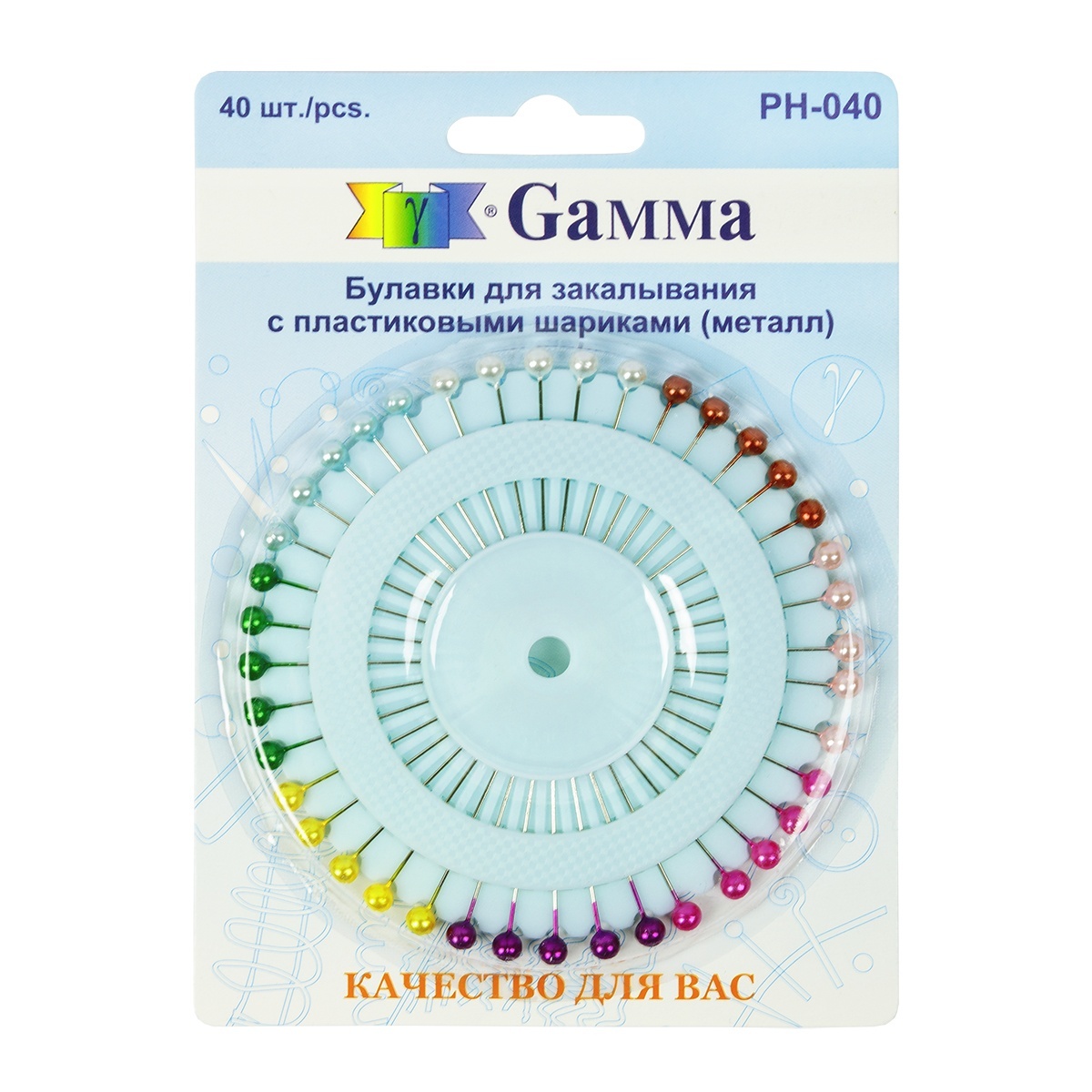 

Gamma Ромашка, 33 мм, сталь, 40 шт, в блистере, большие, Разноцветный
