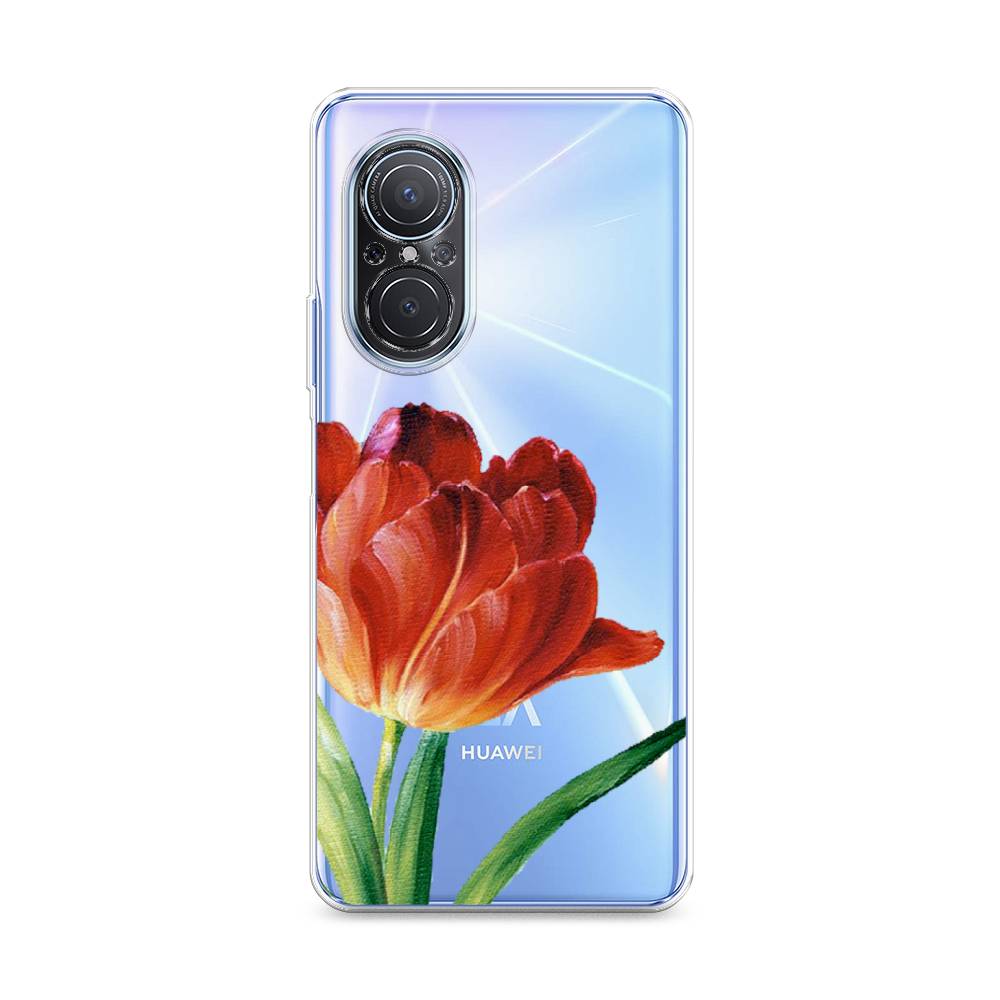 фото Чехол awog "красный тюльпан" для huawei nova 9 se