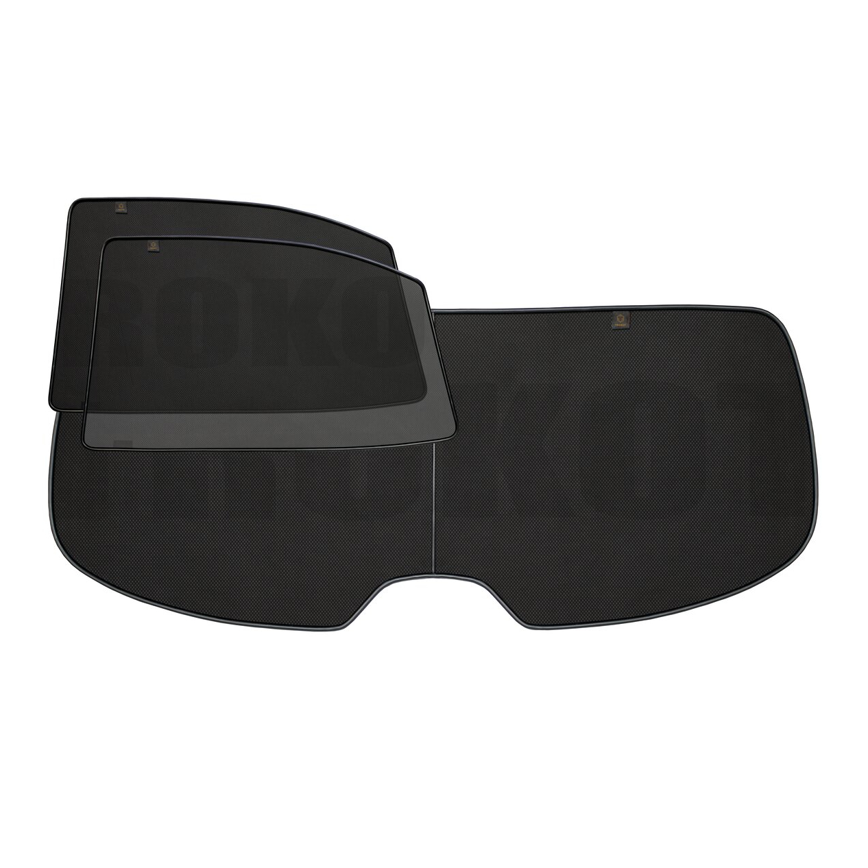 

Автошторки TROKOT Standert для Honda Civic 8 2005-2011 задняя полусфера 3 экрана TR014109S, Черный
