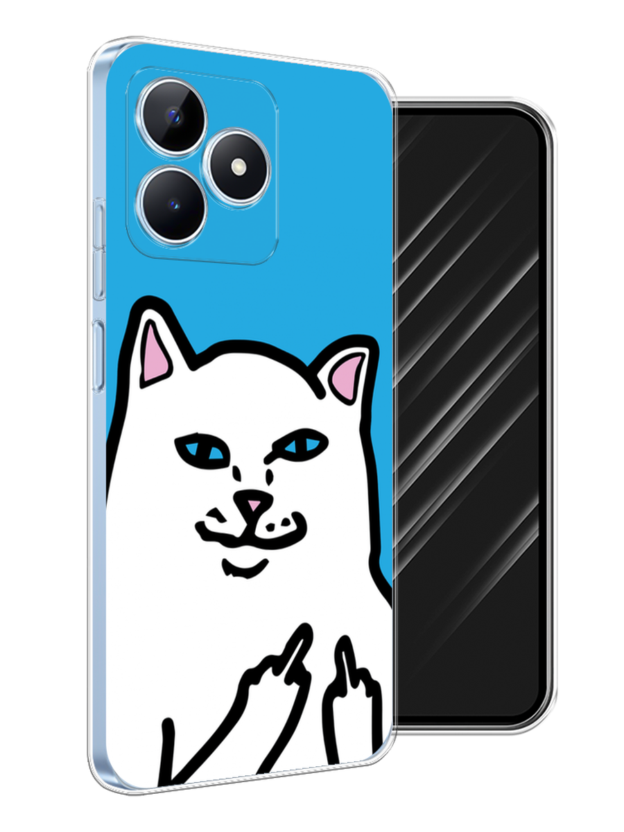 

Чехол Awog на Realme C60 "Кот жесть", Белый;голубой;черный, 2516550-1