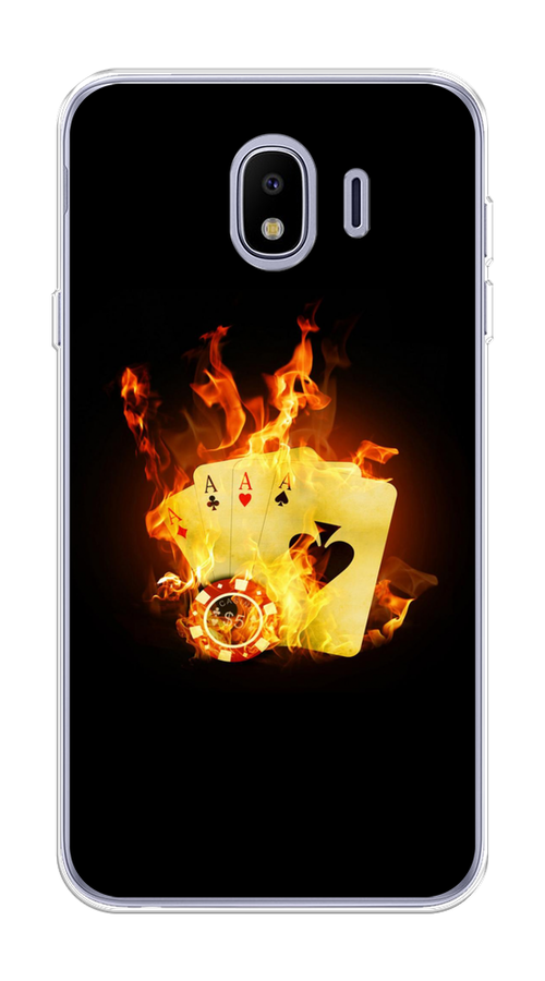 

Чехол Awog на Samsung Galaxy J4 "Горящие карты", Черный;оранжевый, 26450-9