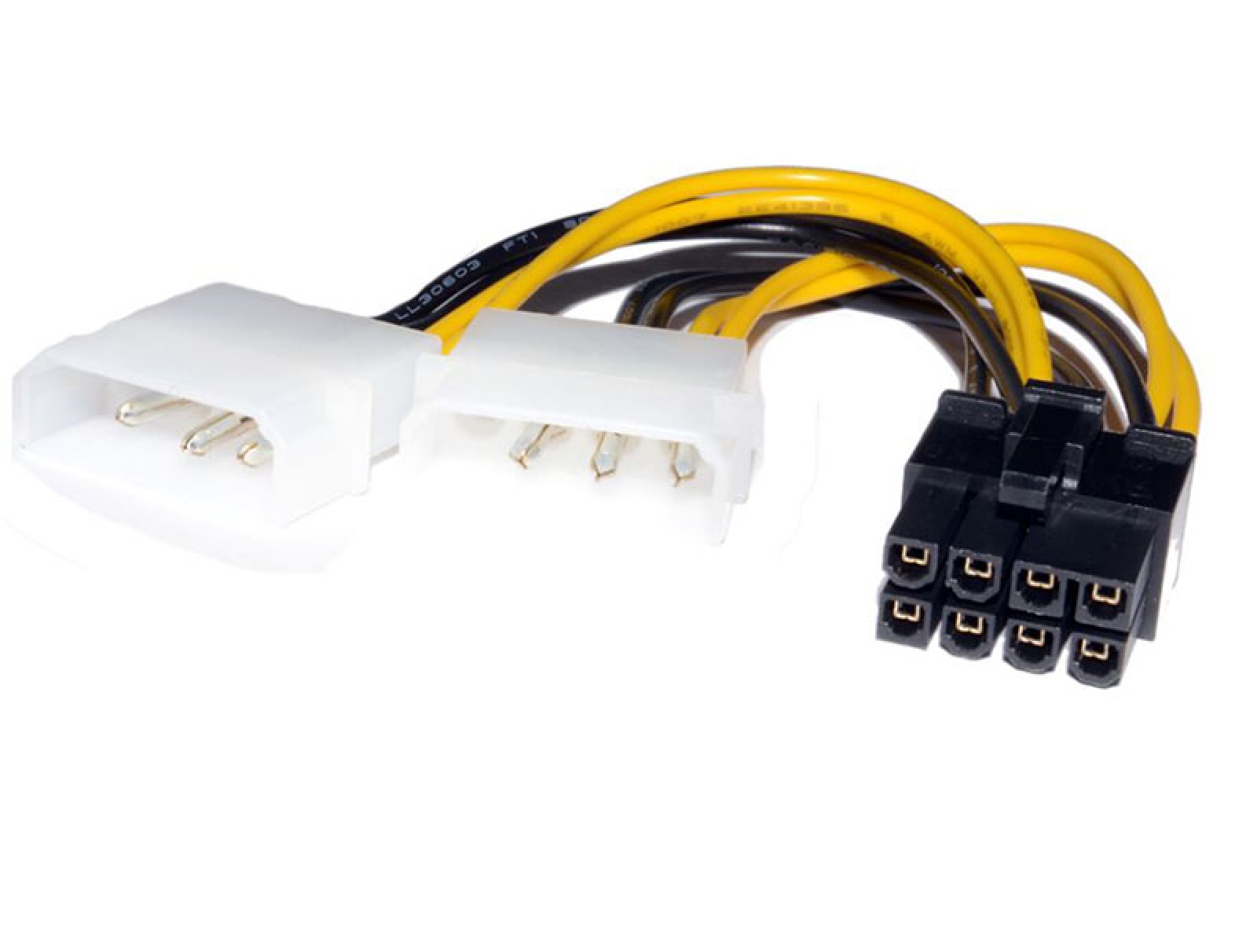 

Переходник 2xMolex - 6+2 pin, 5 шт., Белый;желтый;чёрный