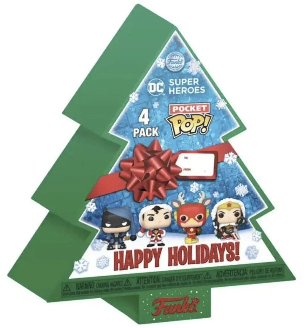 Фигурки Funko Pocket POP! DC Holiday: Бэтмен, Супермен, Флеш, Чудо-женщина 65542
