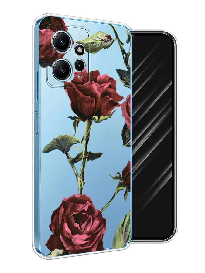 

Чехол Awog на Xiaomi Redmi Note 12 4G "Бордовые розы фон", Бордовый, 318350-1