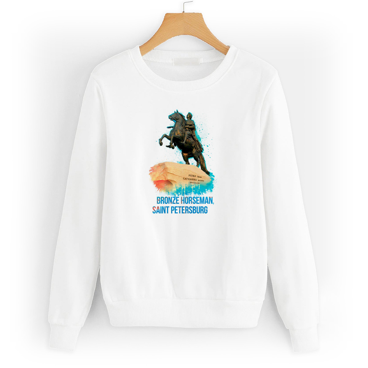 

Свитшот белый CoolPodarok Медный всадник, 8W043374