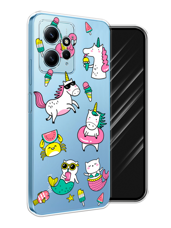 

Чехол Awog на Xiaomi Redmi Note 12 4G "На отдыхе", Белый;бирюзовый;розовый, 318350-1