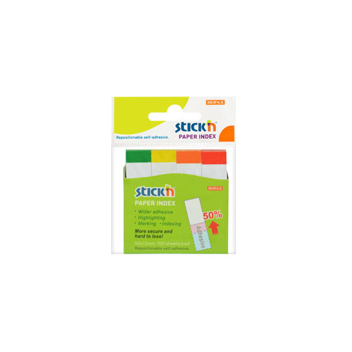 

Упаковка закладок STICK`N 21611, 12x50 мм, 4 цв х 100 лист