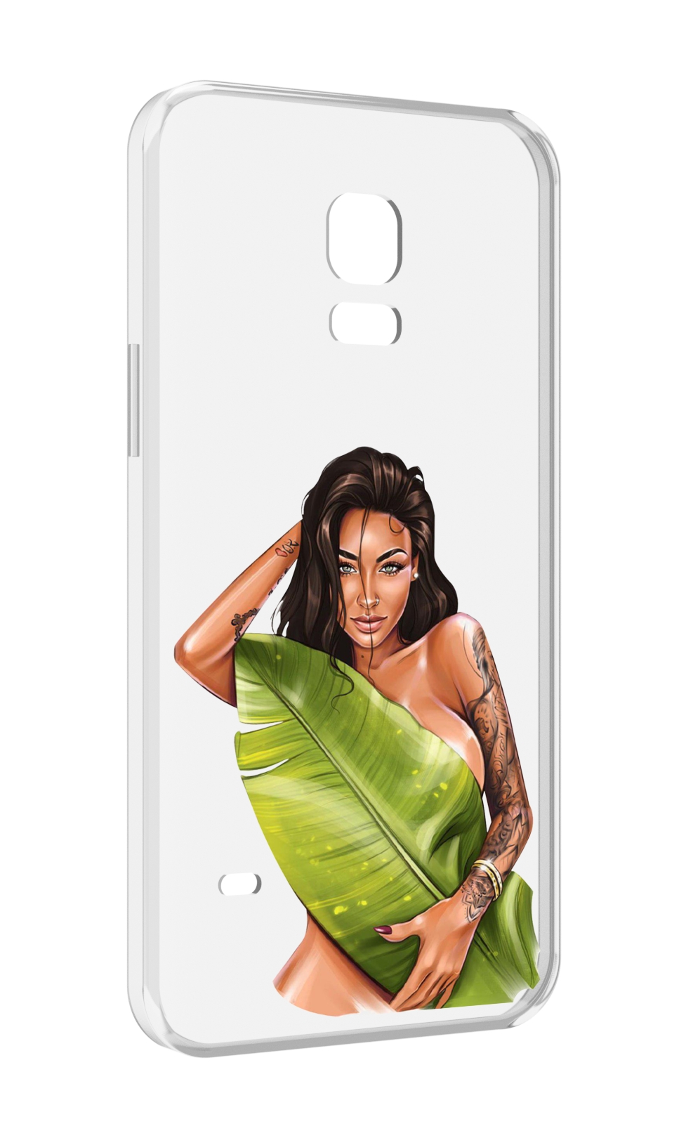 

Чехол MyPads девушка-модель-с-большим-листом женский для Samsung Galaxy S5 mini, Прозрачный, Tocco