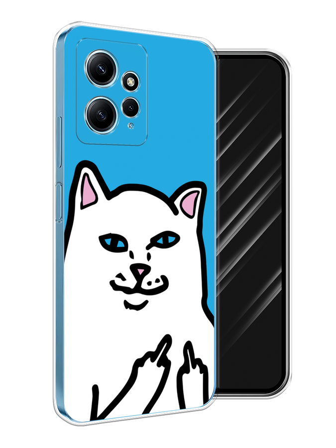 

Чехол Awog на Xiaomi Redmi Note 12 4G "Кот жесть", Белый;голубой;черный, 318350-1
