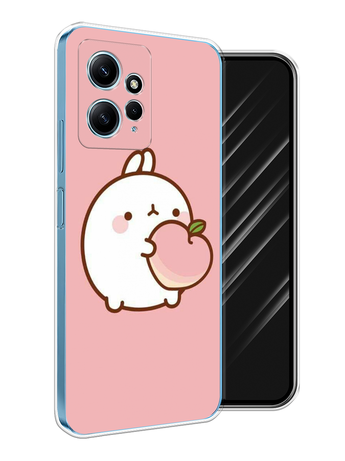 

Чехол Awog на Xiaomi Redmi Note 12 4G "Кролик с персиком", Розовый;бежевый, 318350-1