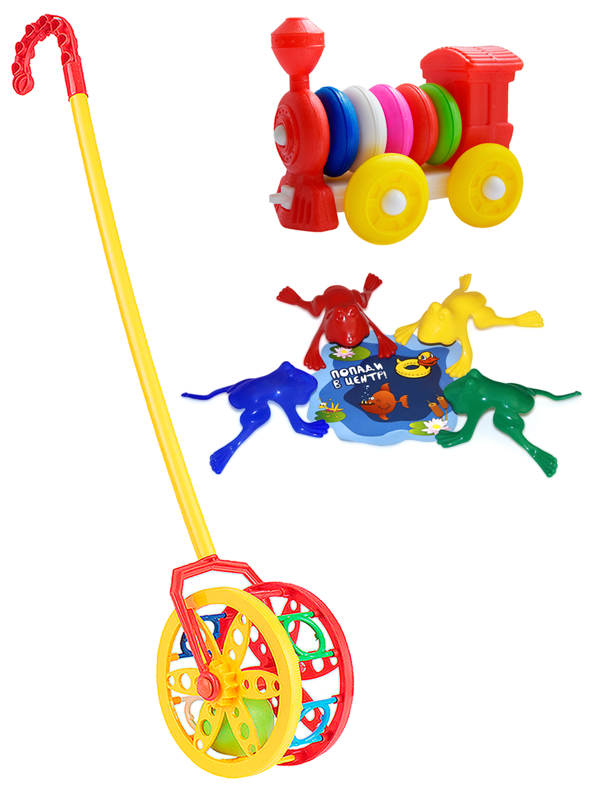 фото Набор развивающий каталка колесо и конструктор-каталка и команда ква 40-0032ик-004и12011 karolina toys