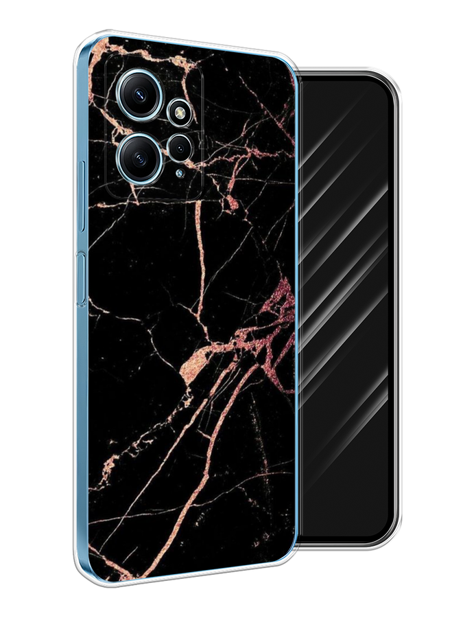 

Чехол Awog на Xiaomi Redmi Note 12 4G "Мрамор розовое золото", Черный;розовый, 318350-1