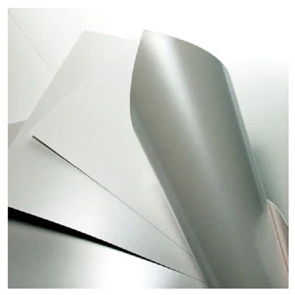 DEC.Картон дизайнерский высокоглянцевый односторонний серебро, А3, 250гр/м2, 5 штук
