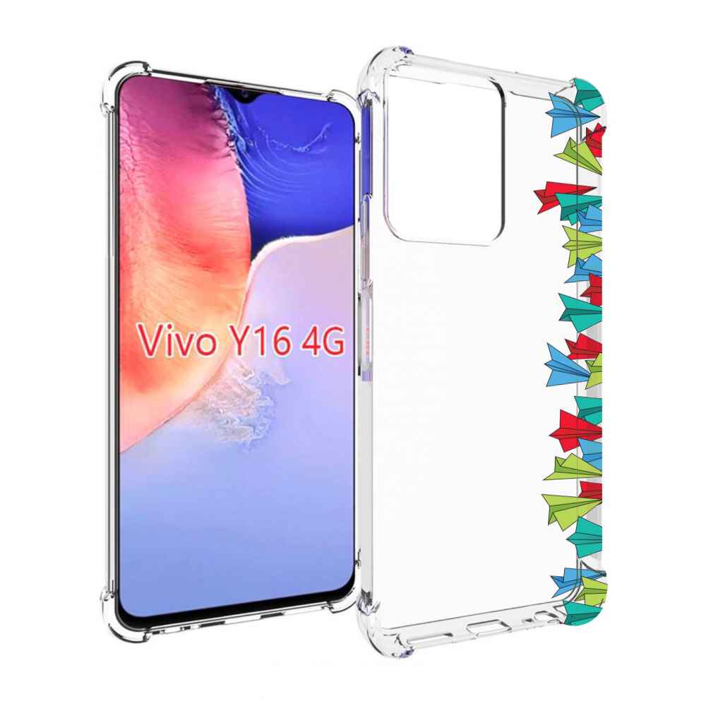 

Чехол MyPads самолетики из листочков для Vivo Y16 4G/ Vivo Y02S, Прозрачный, Tocco