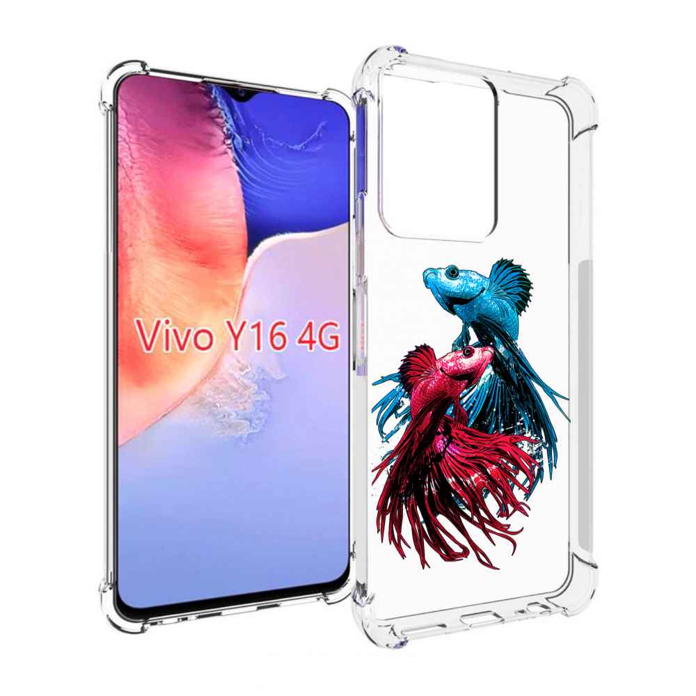 

Чехол MyPads рыбы петушки для Vivo Y16 4G/ Vivo Y02S, Прозрачный, Tocco