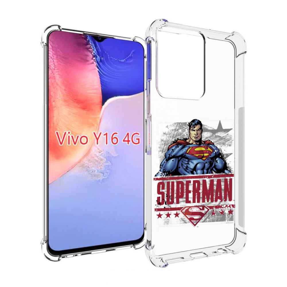

Чехол MyPads рисунок супермен для Vivo Y16 4G/ Vivo Y02S, Прозрачный, Tocco