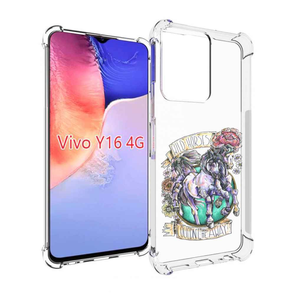 

Чехол MyPads рисунок коней в цветах для Vivo Y16 4G/ Vivo Y02S, Прозрачный, Tocco