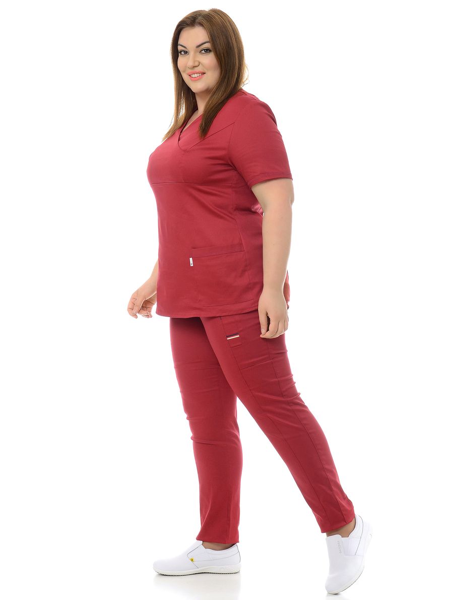 фото Костюм медицинский женский medicalwear лиза 119 бордовый 54 ru