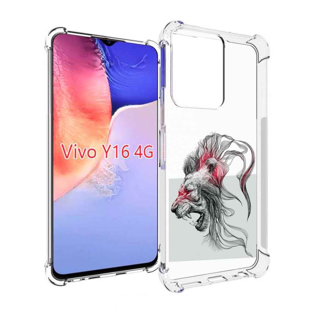 

Чехол MyPads разъяренный лев для Vivo Y16 4G/ Vivo Y02S, Прозрачный, Tocco