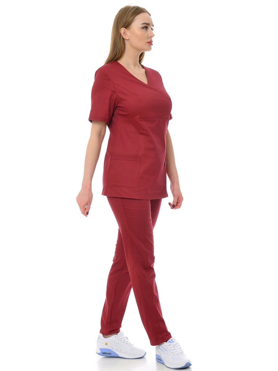 фото Костюм медицинский женский medicalwear лиза 119 бордовый 46 ru