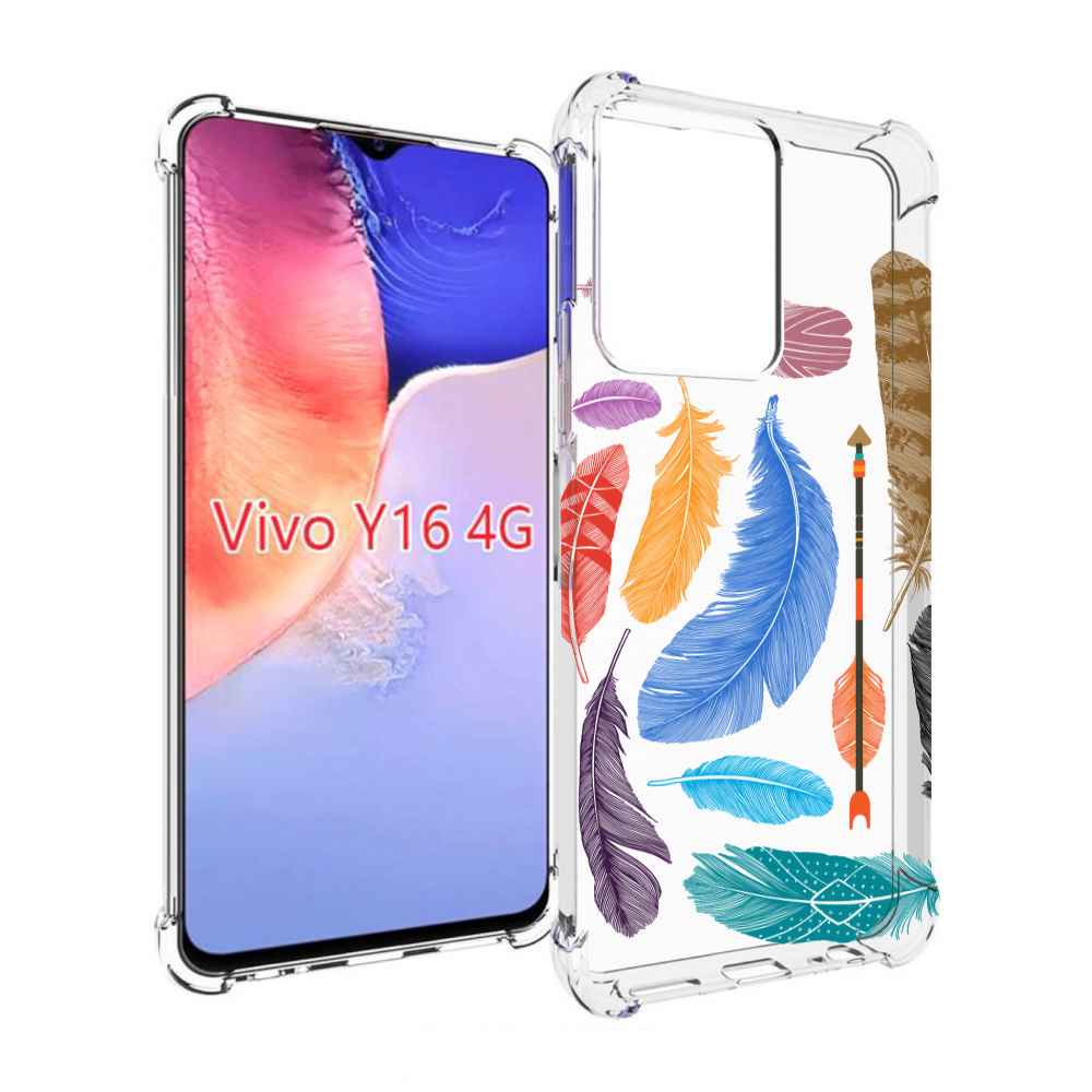 

Чехол MyPads разноцветные перья для Vivo Y16 4G/ Vivo Y02S, Прозрачный, Tocco