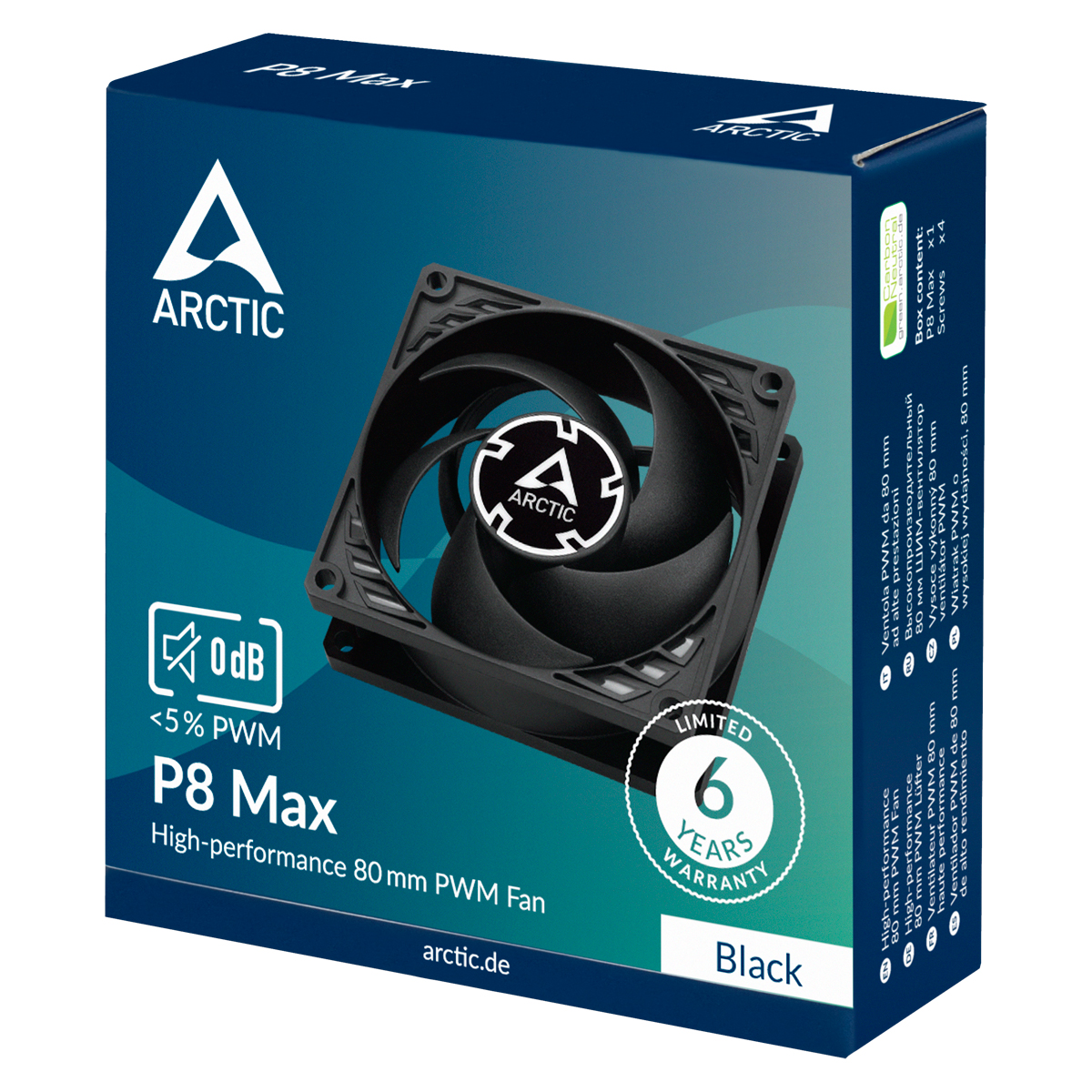 

Корпусной вентилятор ARCTIC P8 Max (ACFAN00286A), P8 Max