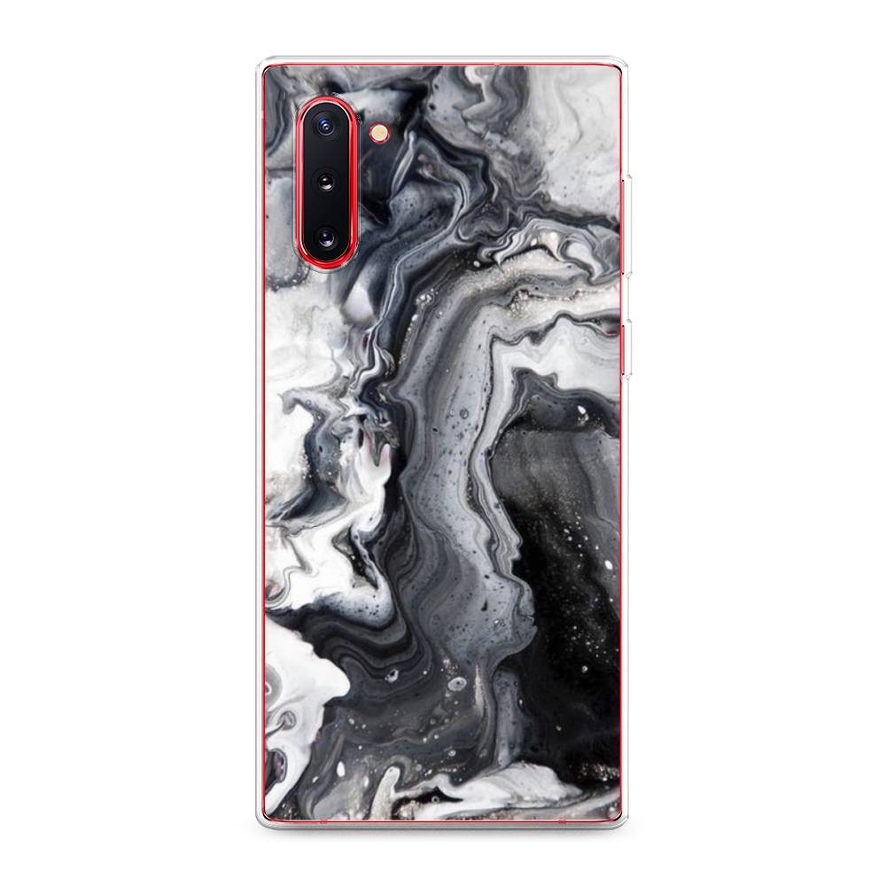 фото Силиконовый чехол "бело-черные сложные полосы" на samsung galaxy note 10 awog