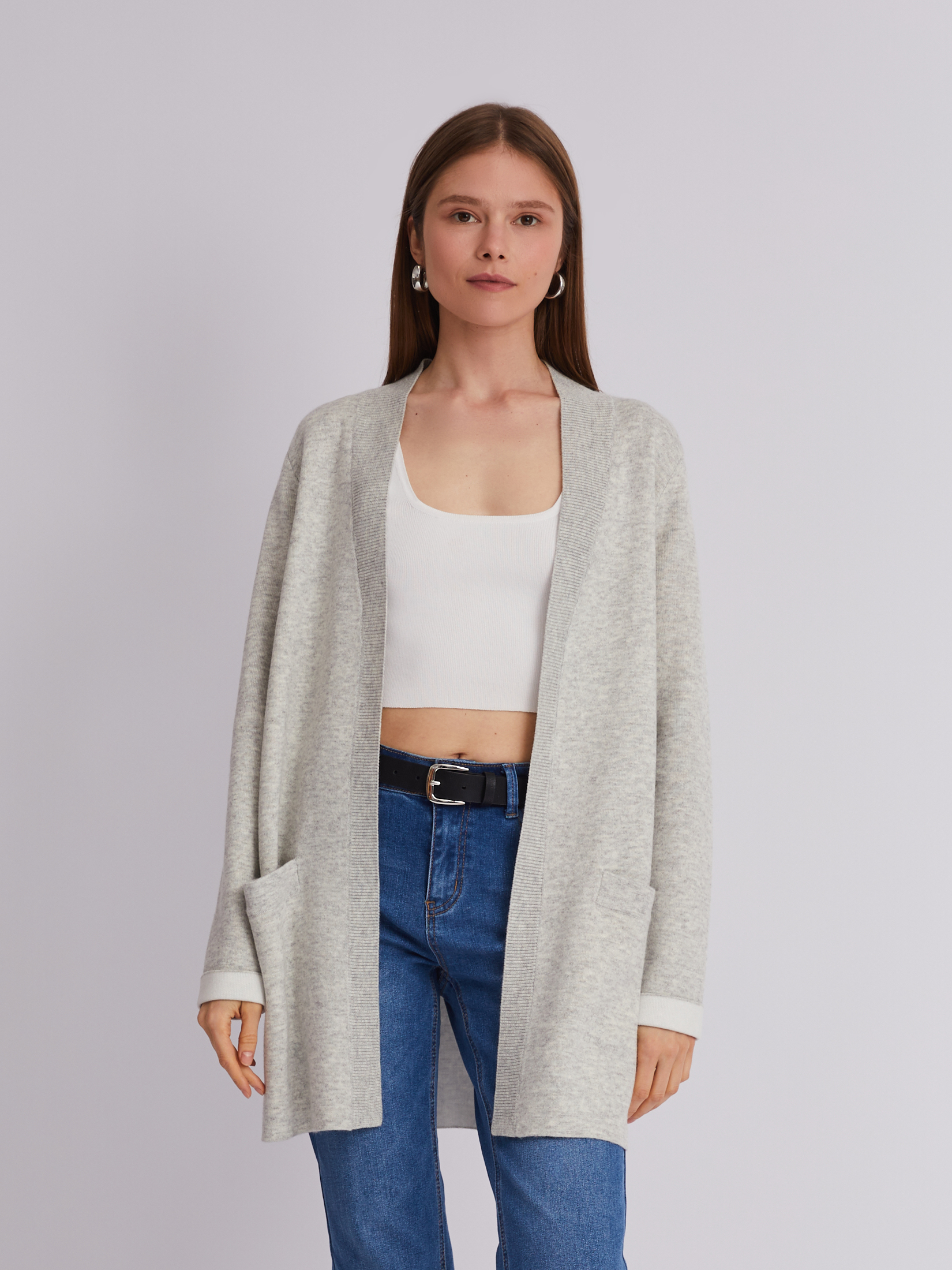 Кардиган женский Zolla 22332642310391M0 серый XS