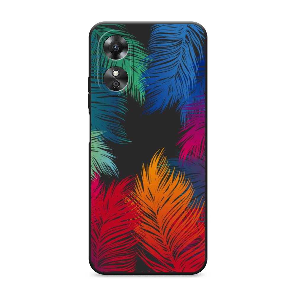 

Чехол Awog на Oppo A17 "Рамка из перьев", Красный, 2512050-1