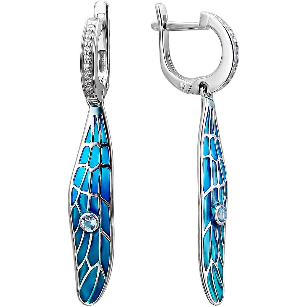 

Серьги женские из серебра Мириада Б19C250182Э, эмаль/фианит/swarovski, Б19C250182Э
