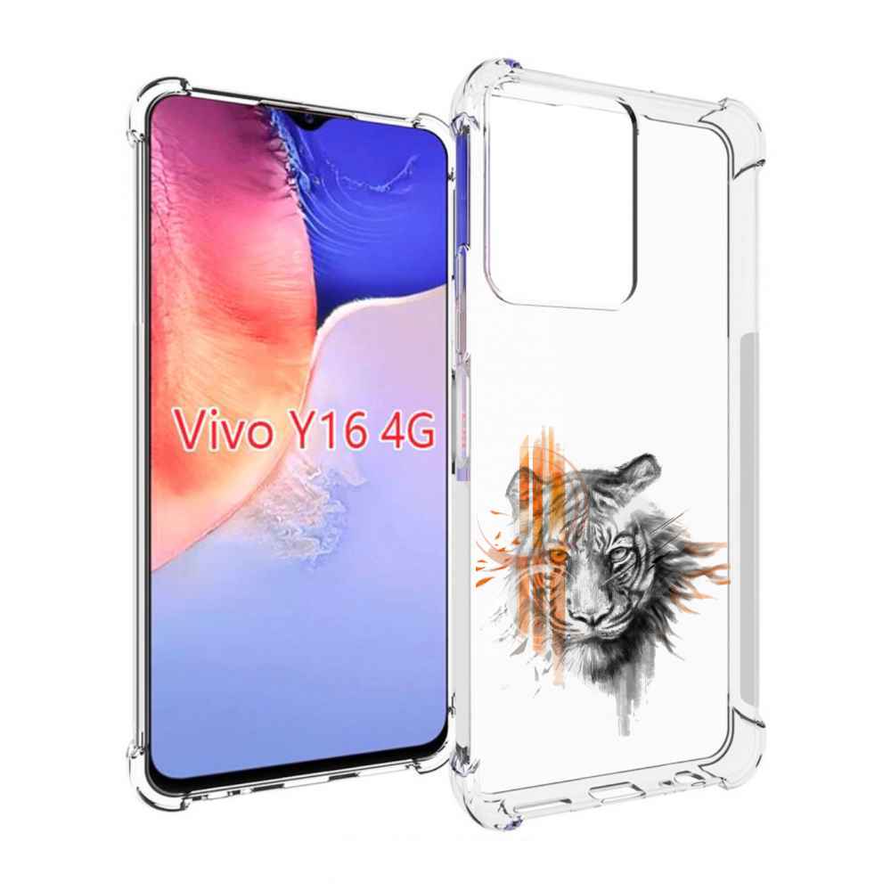 

Чехол MyPads огненный тигр для Vivo Y16 4G/ Vivo Y02S, Прозрачный, Tocco