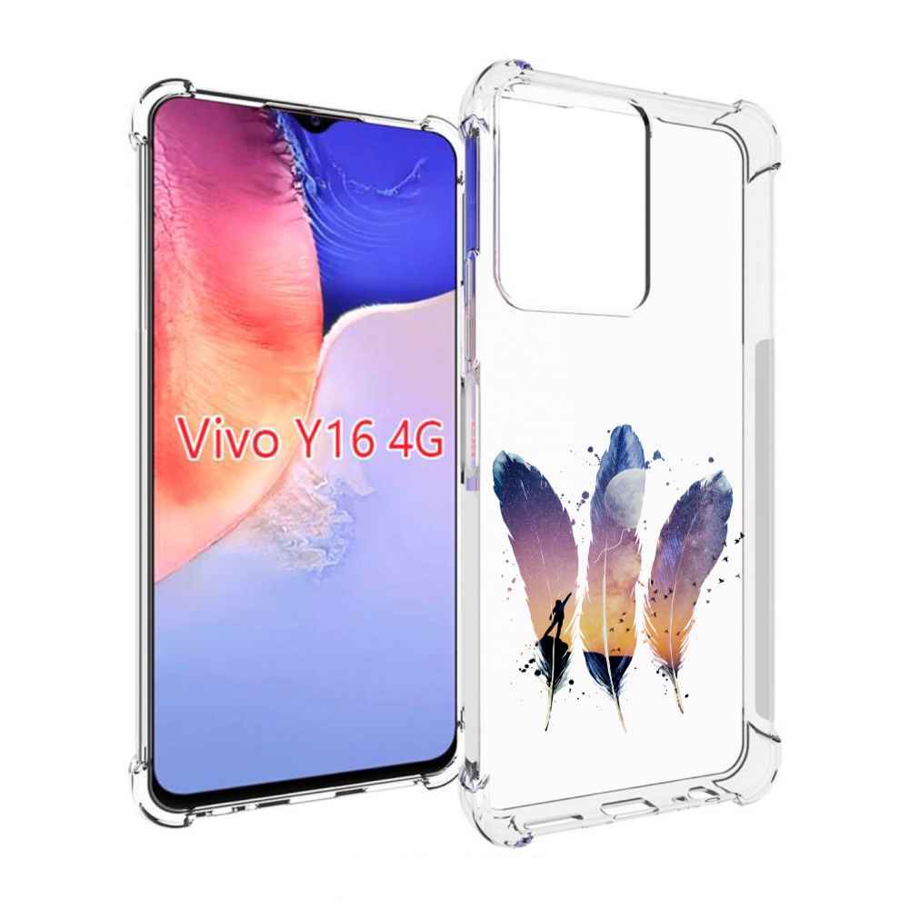 

Чехол MyPads небесные перья для Vivo Y16 4G/ Vivo Y02S, Прозрачный, Tocco