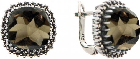

Серьги женские из серебра ЮК Марказит HE769, марказит/раухтопаз, HE769