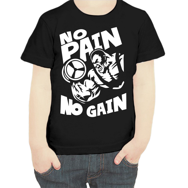 

Футболка мальчику черная 30 р-р no paig no gain 2, Черный, fdm_no_pain_no_gain