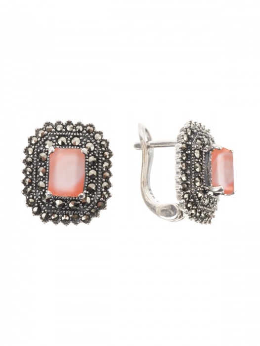 

Серьги женские из серебра ЮК Марказит HE876, перламутр/марказит, HE876