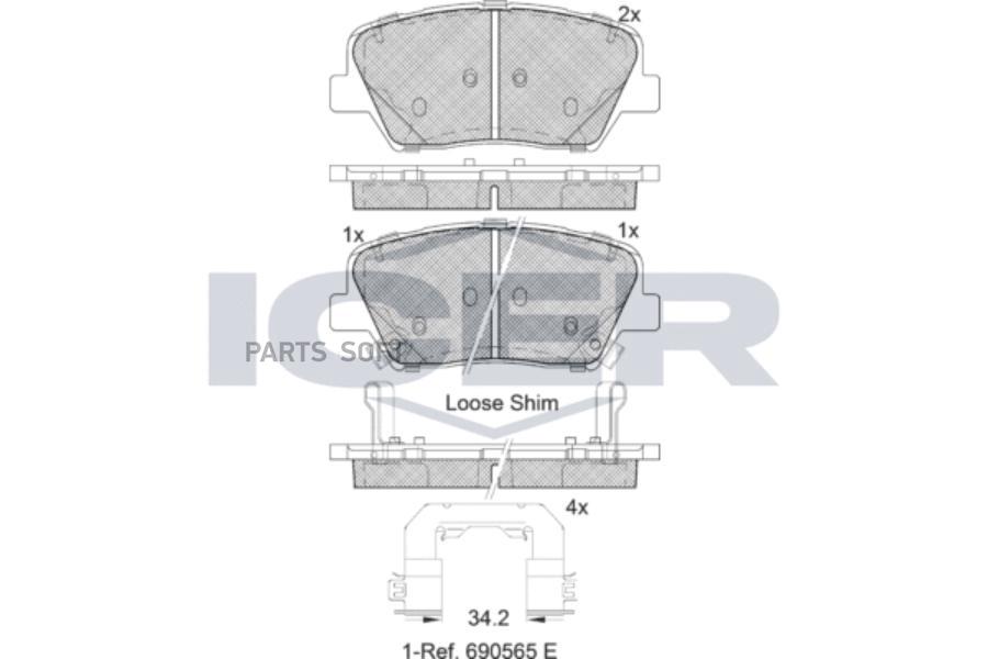 

Колодки дисковые передние \ KIA Rio III, Hyundai Solaris/Accent 1.4/1.6 10 ICER 182147-203, 182147203