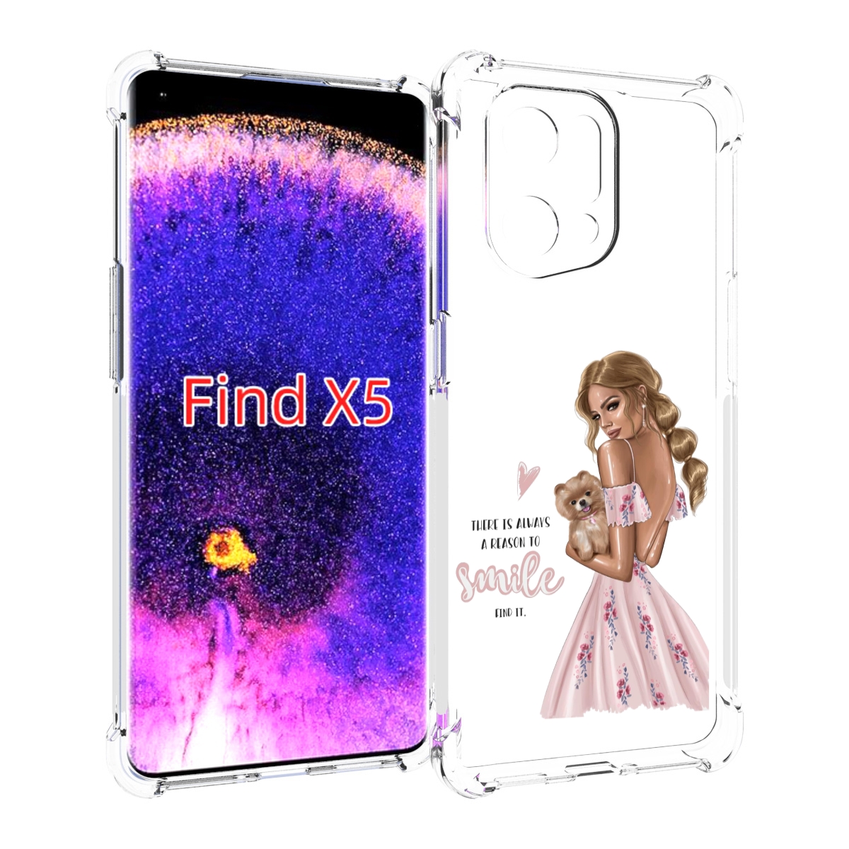 

Чехол MyPads Улыбайся-чаще женский для Oppo Find X5, Прозрачный, Tocco