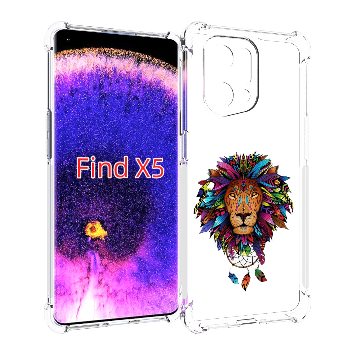 

Чехол MyPads Тотемный Лев для Oppo Find X5, Прозрачный, Tocco