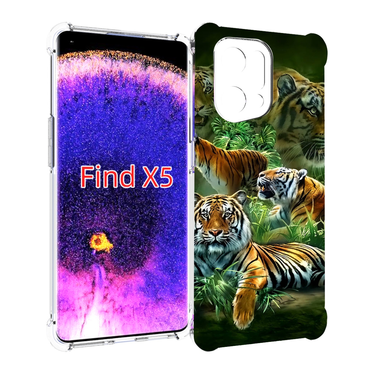 

Чехол MyPads Тигры для Oppo Find X5, Прозрачный, Tocco