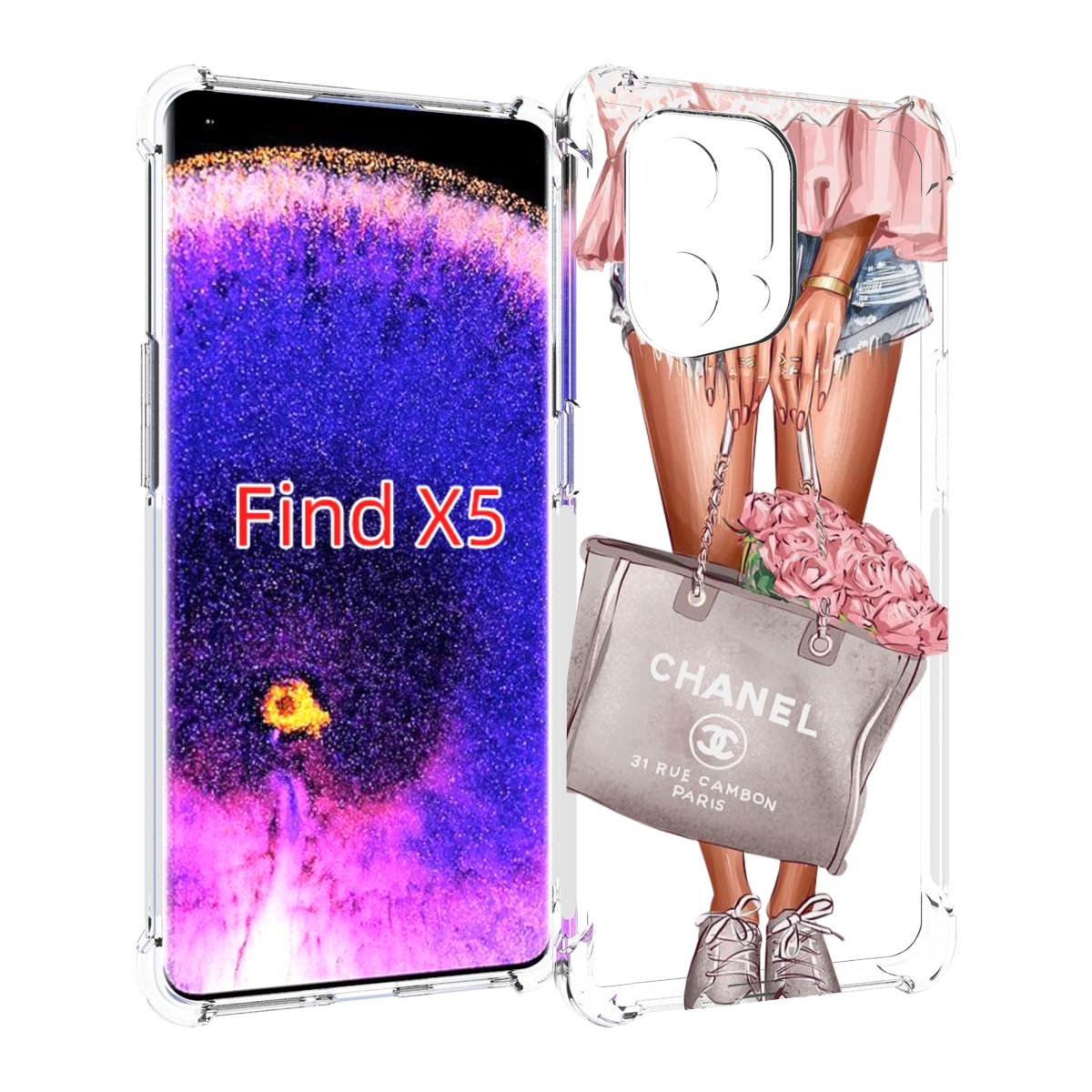 Чехол MyPads Сумка-с-цветами женский для Oppo Find X5