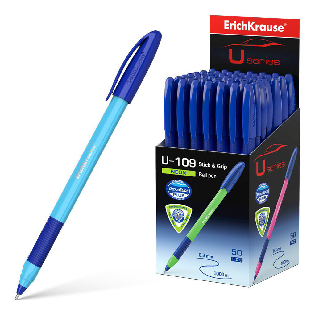 

Ручки шариковые ErichKrause U-109 NE синие 4 шт