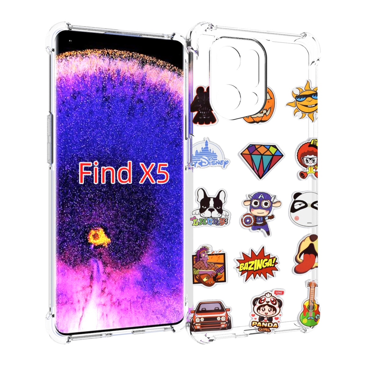 

Чехол MyPads Стикеры-2 для Oppo Find X5, Прозрачный, Tocco