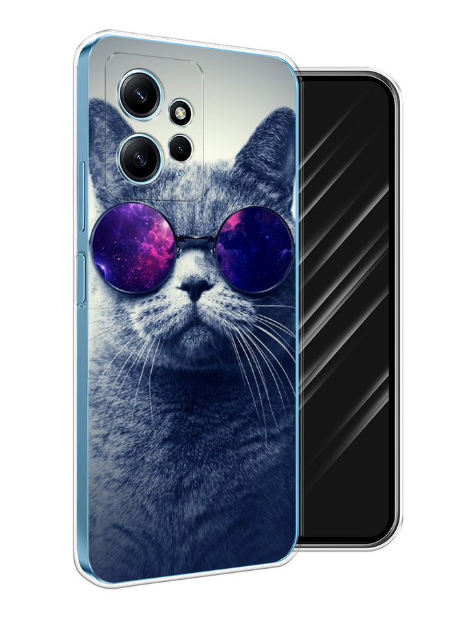 

Чехол Awog на Xiaomi Redmi Note 12 4G "Космический кот", Бордовый, 318350-1