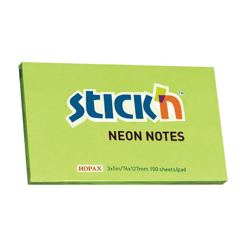 

Упаковка блоков самоклеящихся STICK`N 21171, 76x127, 100 л, неон, зеленый 12шт в упаковке