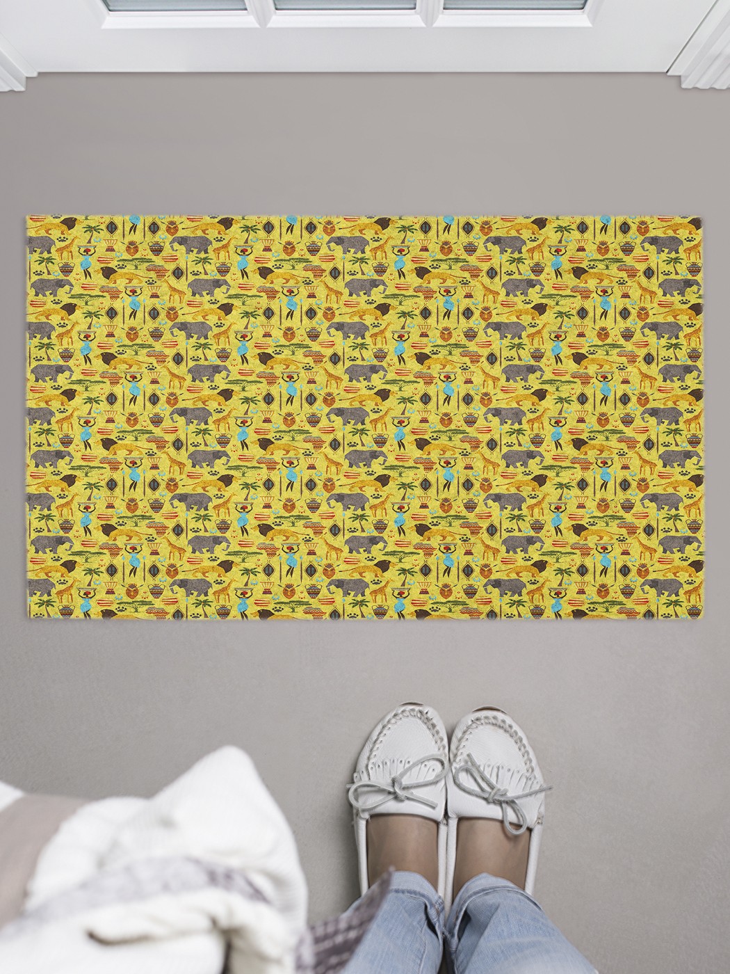 

door_49370 Придверный коврик в прихожую для обуви, на резиновой основе, 75x45 см