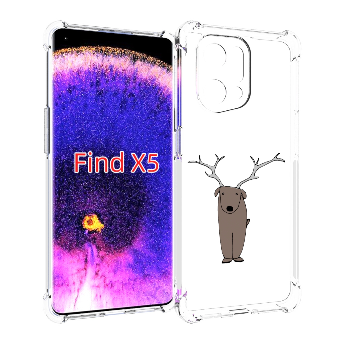 

Чехол MyPads Собака олень для Oppo Find X5, Прозрачный, Tocco