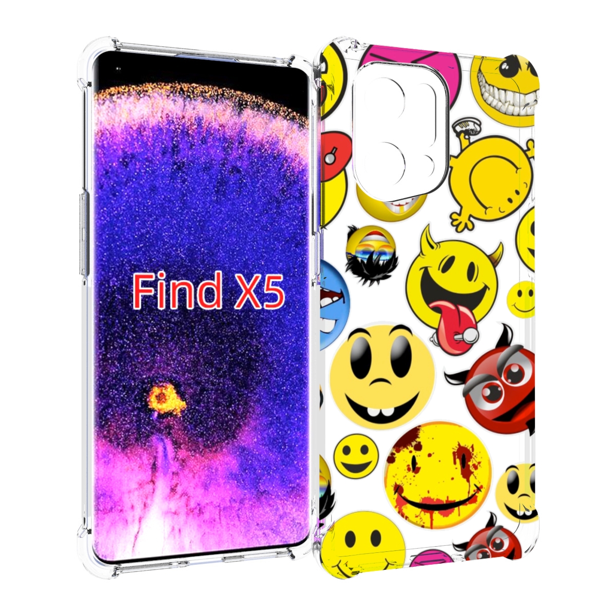 

Чехол MyPads Смайлики для Oppo Find X5, Прозрачный, Tocco