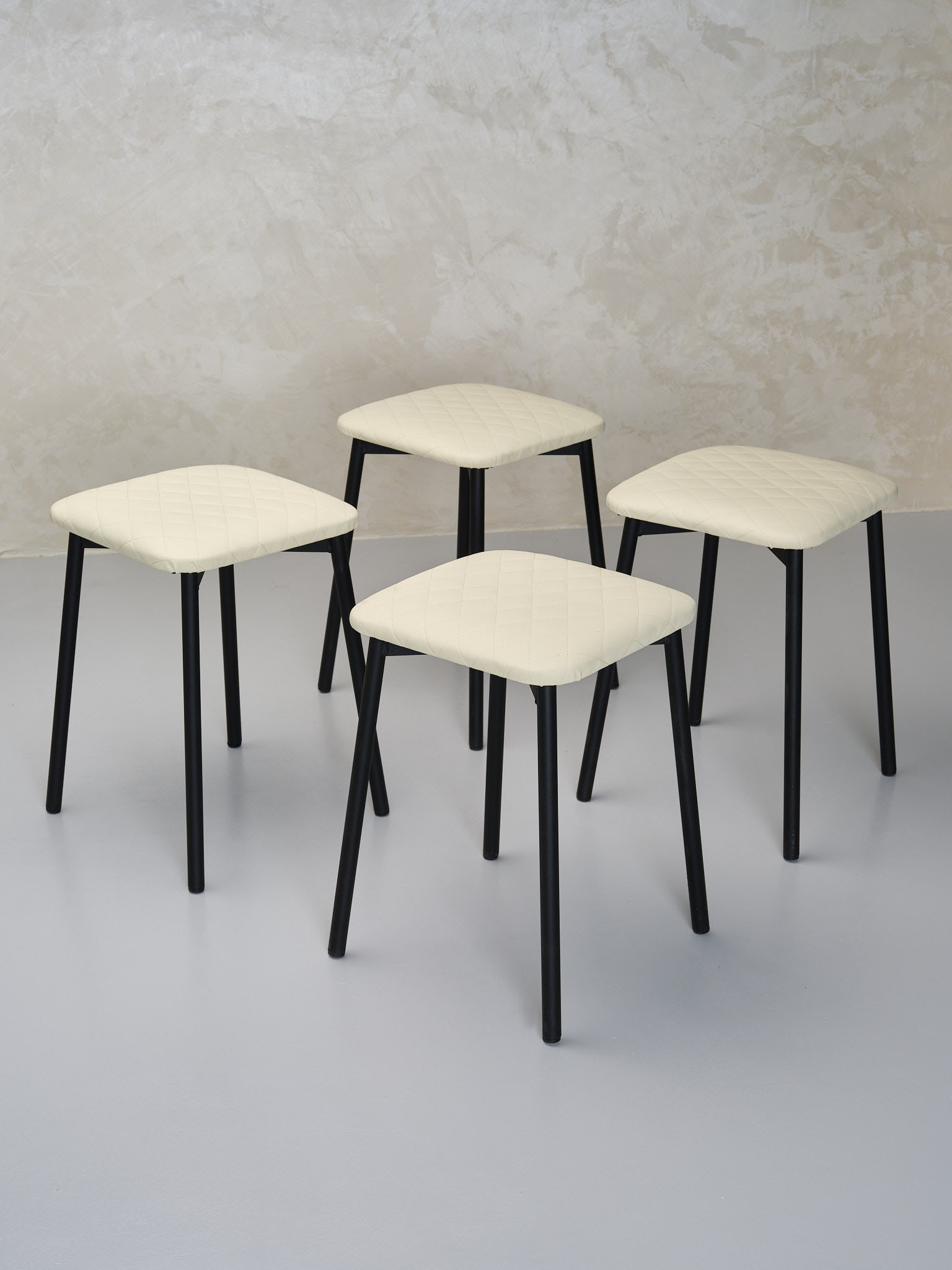 Табурет для кухни Furnica Stool с мягким сиденьем, 4 шт бежевый